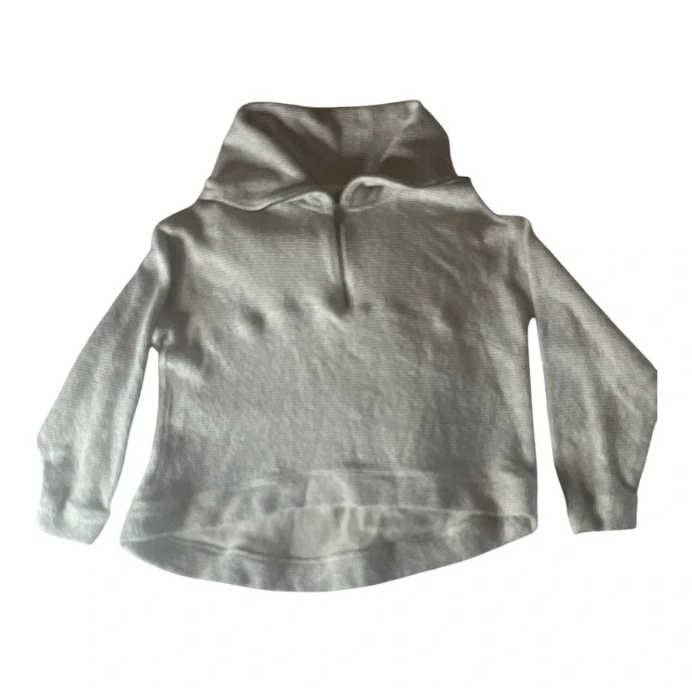 Sweaty Betty Gray Marled Waffle Knit‎ Half Zip Pullover Sweater Medium US 10